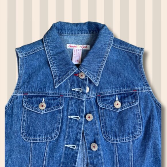 Secondhand Vintage Smart Girl Denim Vest (NWT) - Picture 2 of 2